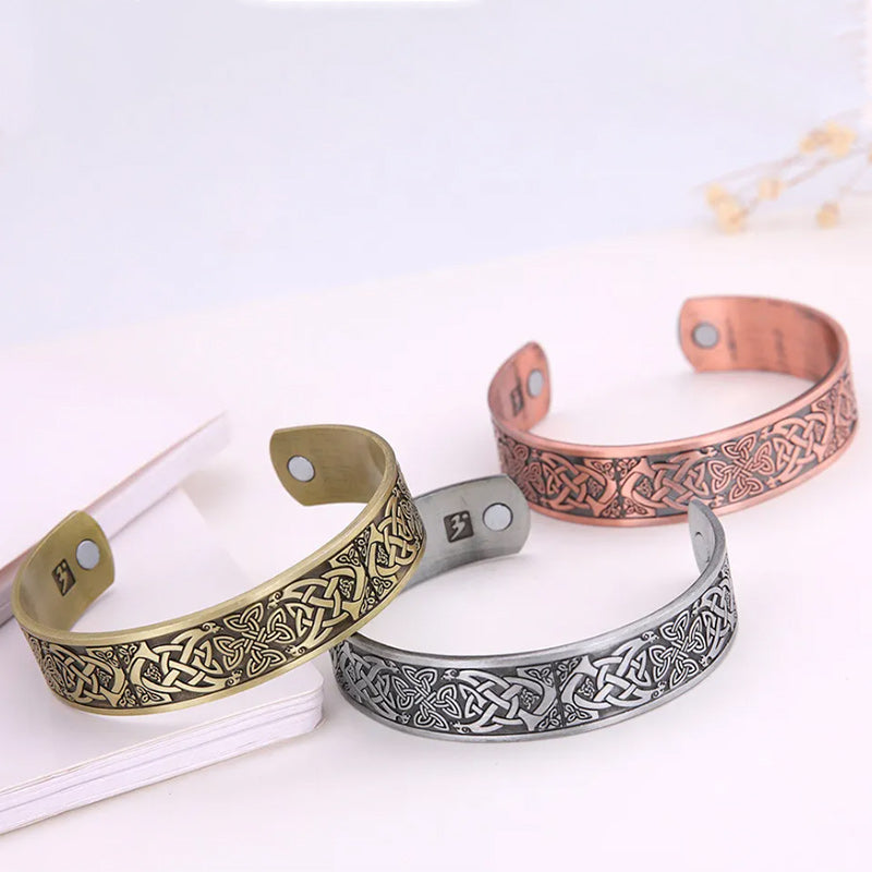 Magnetic Bracelet Celtic Cuff Stainless Steel Adjustable Bangle Trinity Knot-Bracelets-Innovato Design-Silver-Innovato Design