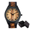 Black and Zebrawood Watch with Quartz Movement