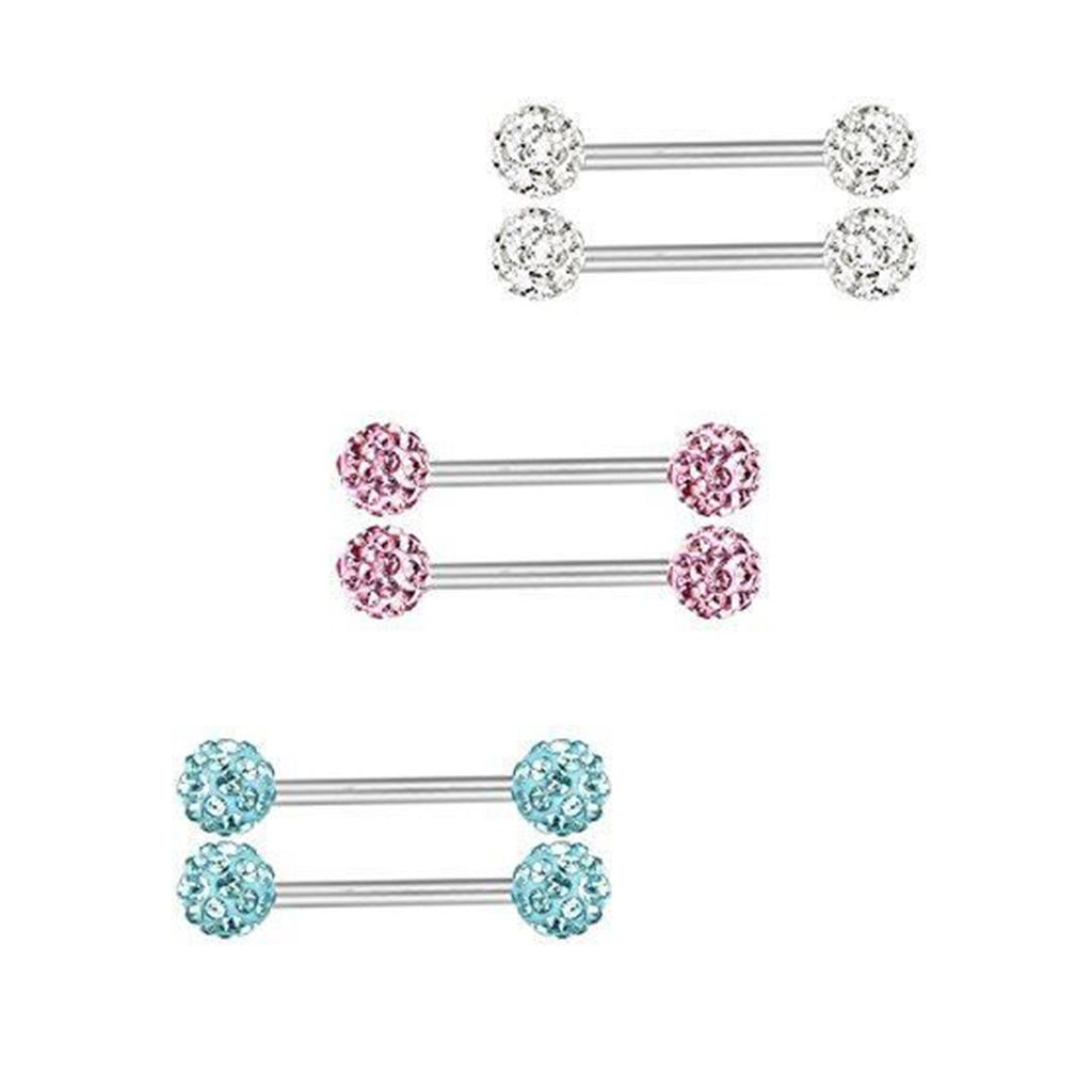 3-5 Pairs 14G Stainless Steel Piercing Navel Barbell Body Jewelry Piercing-Piercing-Innovato Design-3 Pairs-Innovato Design
