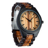 Black and Zebrawood Watch with Quartz Movement