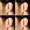 2 Pairs Stainless Steel Magnetic Stud Earrings for Men Women Non-piercing CZ 5-8mm