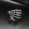 Men Biker Tribe Gothic Stainless Steel Skull Skeleton Bone Hand Ring