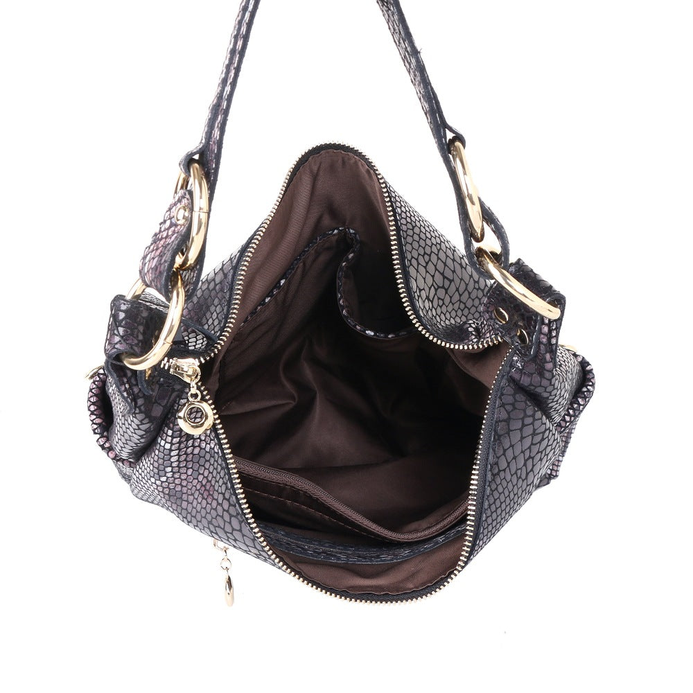Hollow-Out Floral Print Tassel Shoulder Bag, Tote Bag and Handbag