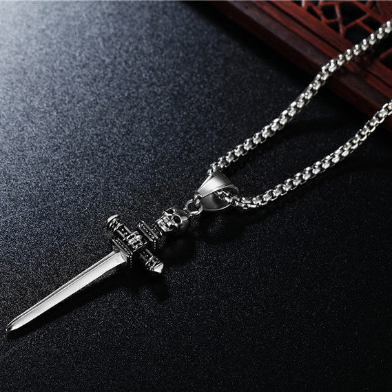 Cross Sword Titanium Steel Fashion Pendant Necklace
