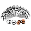 72 Pieces Ear Stretching Kit 14G-00G Plugs and Tapers 14G-00G Gauges Set 36 Pairs