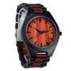 Black and Zebrawood Watch with Quartz Movement