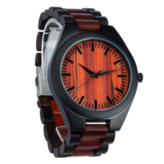 Black and Zebrawood Watch with Quartz Movement