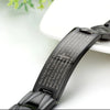 Men's Vintage Stainless Steel Black Cross Silver English Bible Lords Prayer Link Wrist Bracelet-Bracelets-Innovato Design-Innovato Design