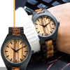 Black and Zebrawood Watch with Quartz Movement