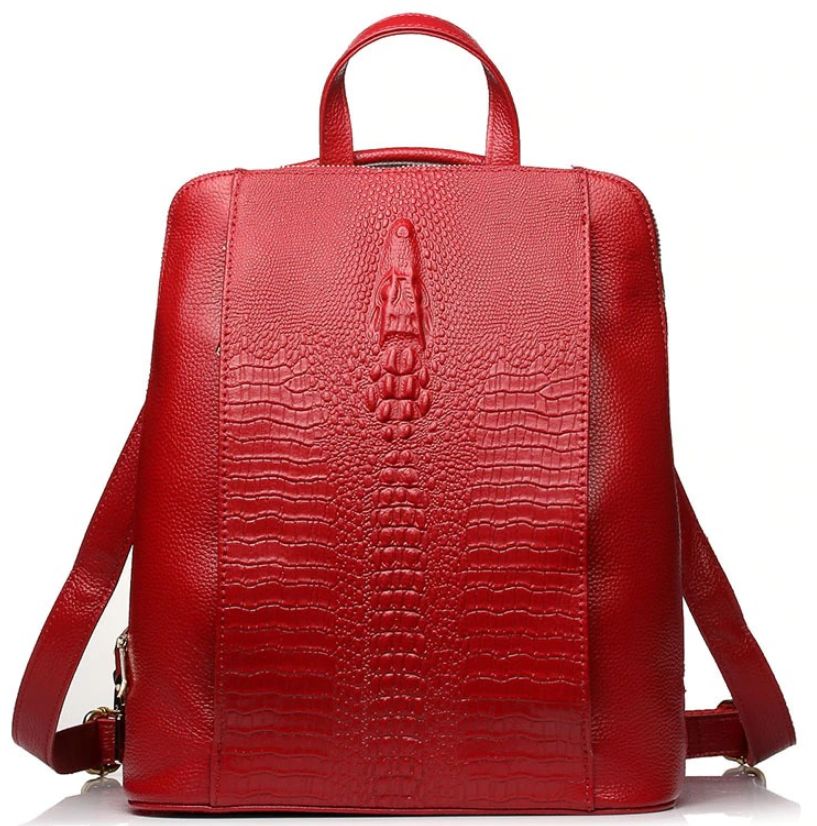 Luxury Crocodile Pattern PU Leather Backpack