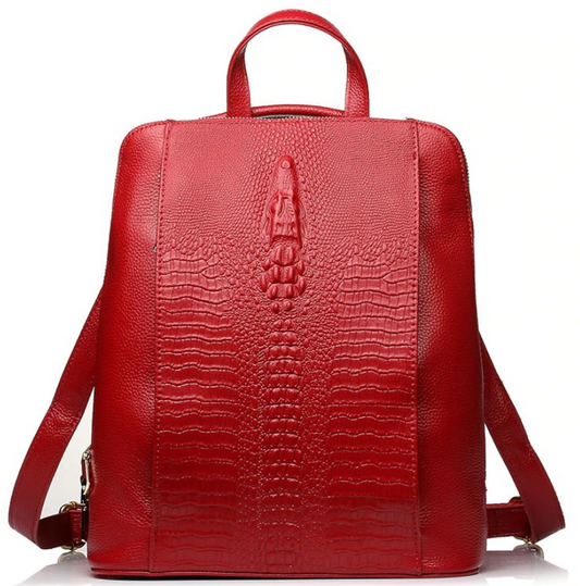Luxury Crocodile Pattern PU Leather Backpack