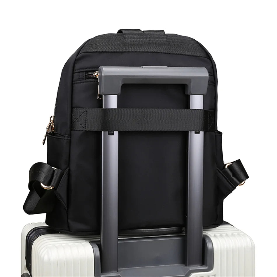 Fashion Casual Multifunction Rhombic Pattern Stitches Oxford Shoulder Bag and College Style Backpack