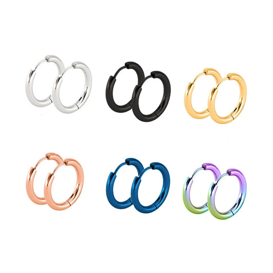Stainless Steel Unique Small Hoop Earrings for Women Men Huggie Earrings