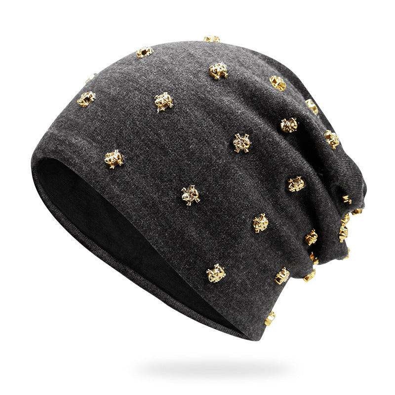 Beanie or Bonnet with Skulls and Hoop