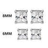 4 Pairs Stainless Steel Stud Earrings for Men Women Ear Non - Piercing Earrings Cubic Zirconia Inlaid-Earrings-Innovato Design-4 Pairs 6MM Round-Innovato Design