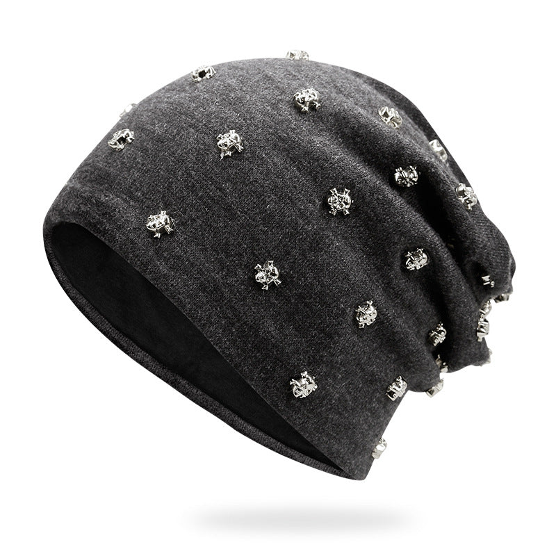 Beanie or Bonnet with Skulls and Hoop