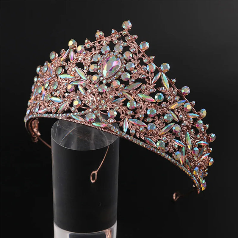 Rose Gold Baroque Wedding Tiaras and Crowns Woman Bridal-Crowns-Innovato Design-Innovato Design