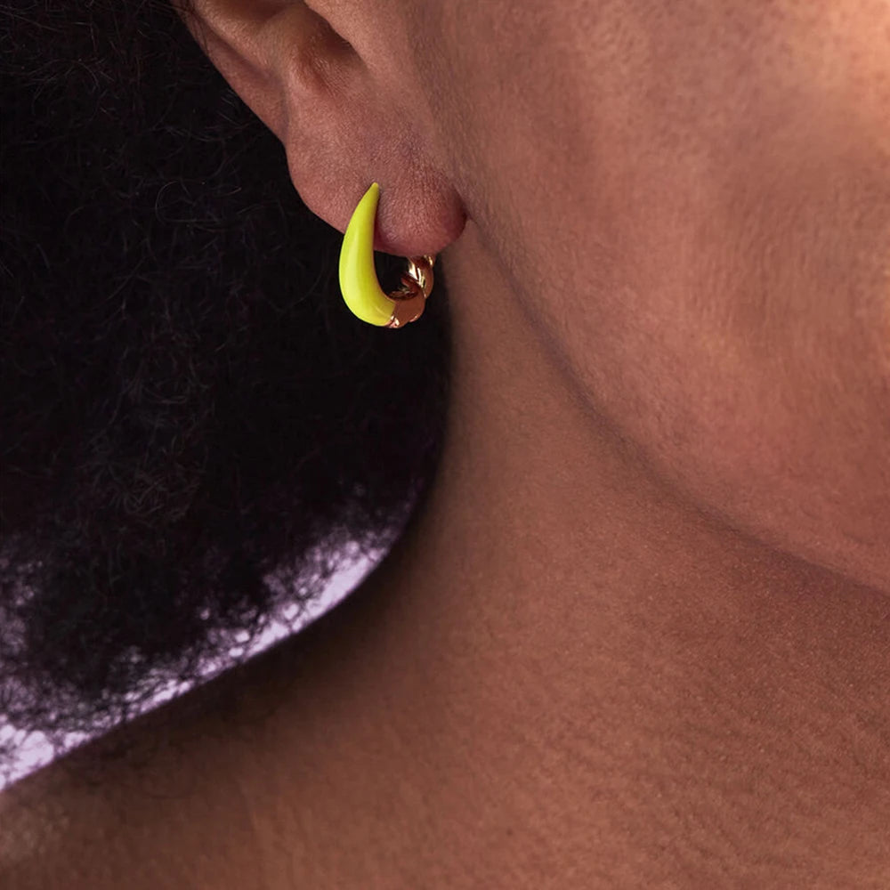 4 Pairs Sterling Silver Stud Hoop Earrings for Women Summer Colorful Enamel Set