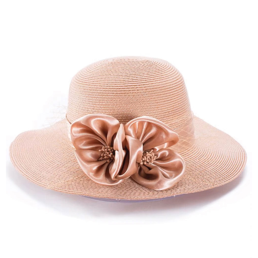 Floppy Wide Brim Linen Sun Hat with Bow