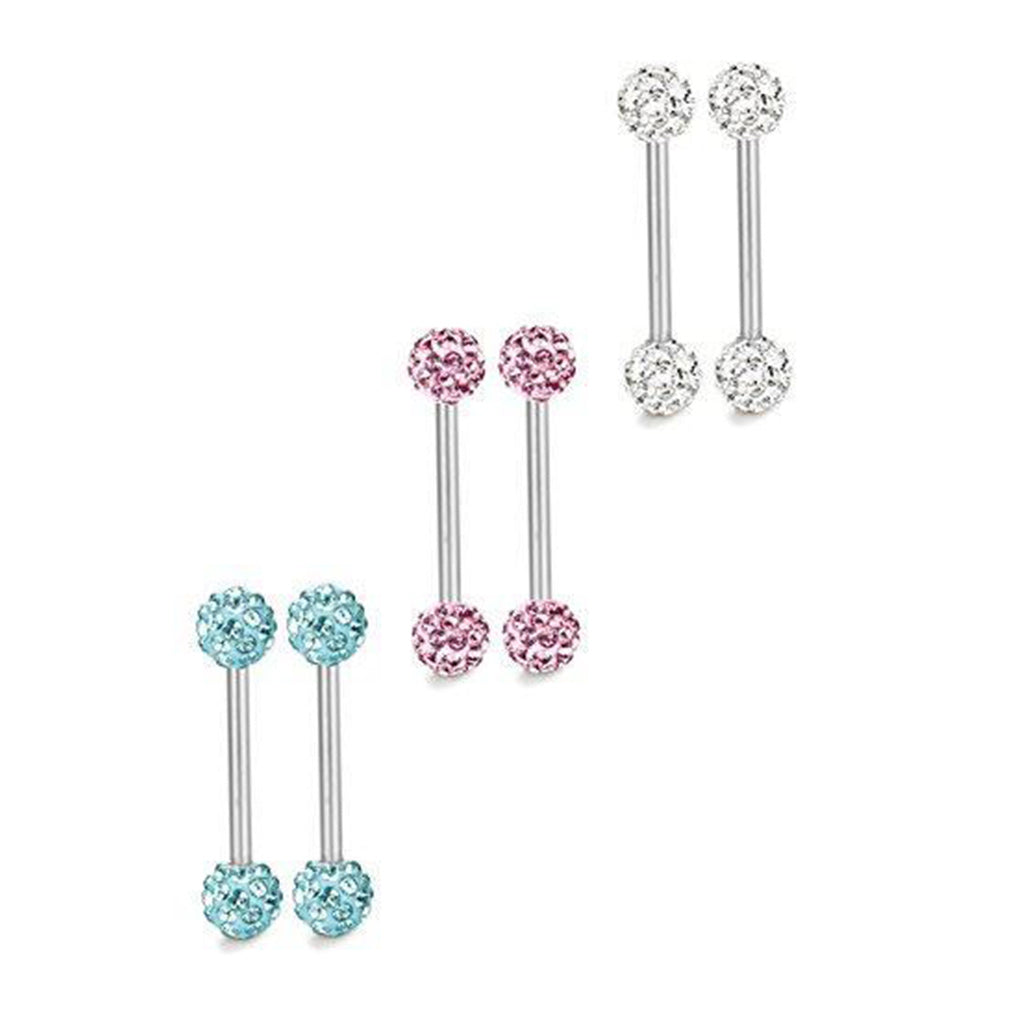 3-5 Pairs 14G Stainless Steel Piercing Navel Barbell Body Jewelry Piercing-Piercing-Innovato Design-3 Pairs-Innovato Design