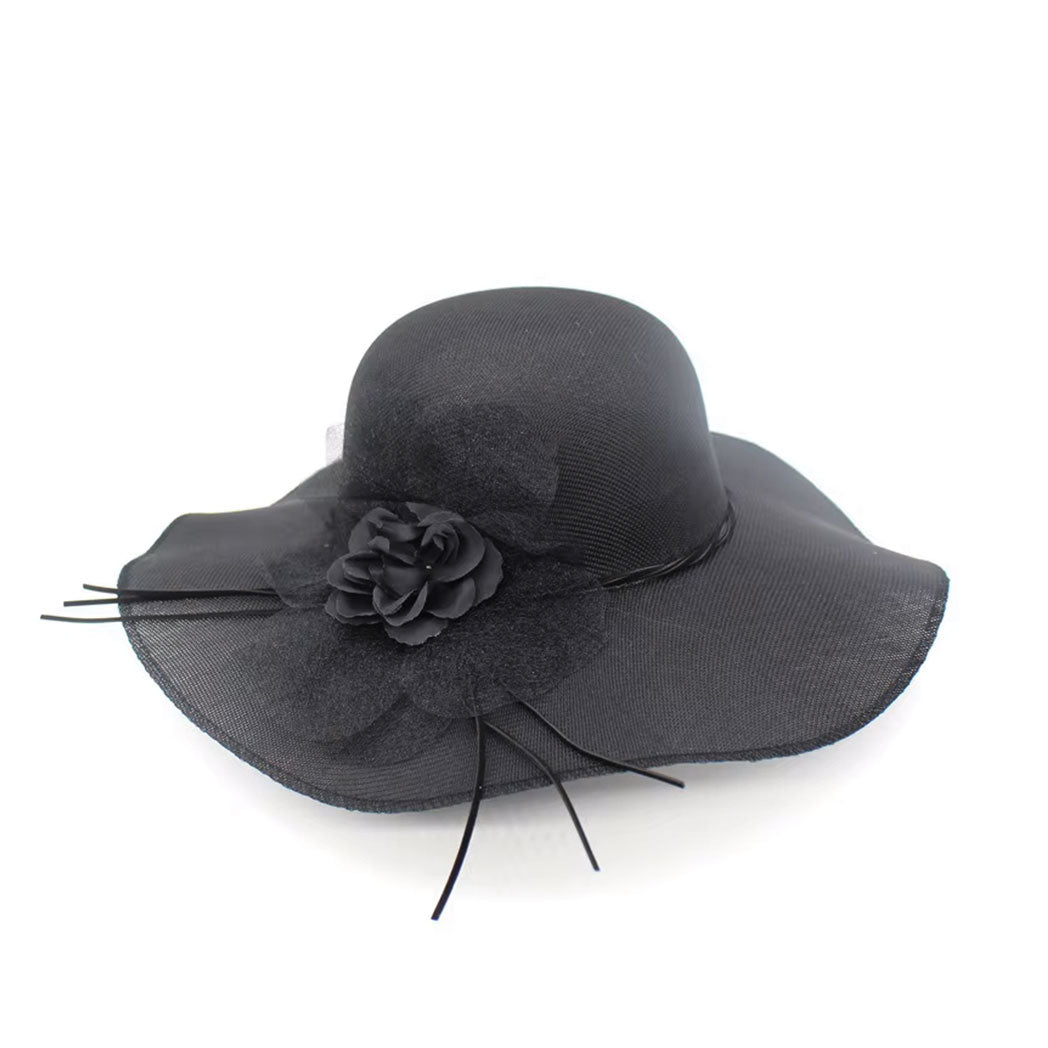 Floppy Wide Brim Linen Sun Hat with Bow