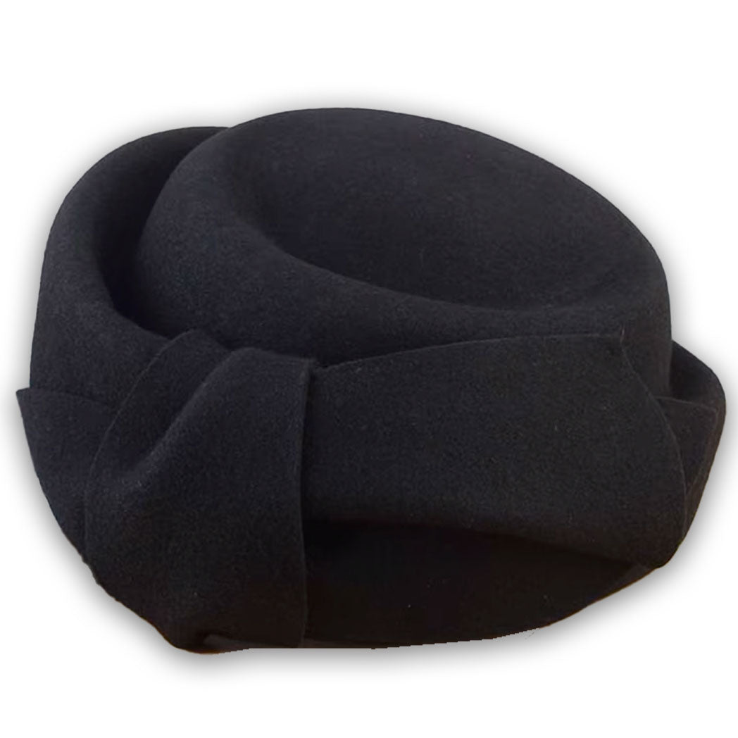 Teardrop Wool Felt Pillbox Fascinator Hat with Bow