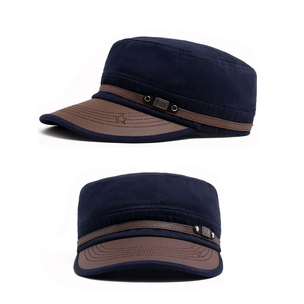 Buckled Cotton Flat Top Snapback Army Military Hat