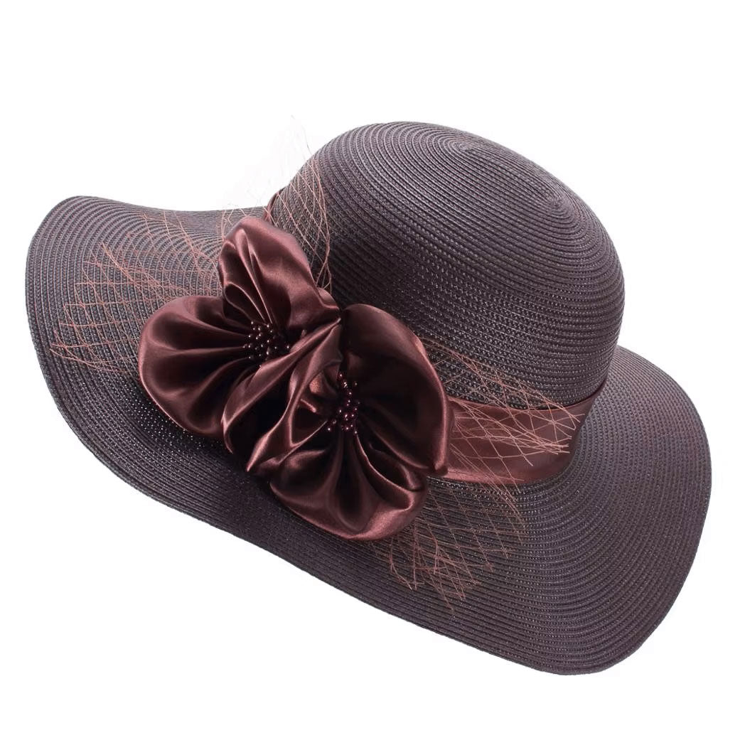 Floppy Wide Brim Linen Sun Hat with Bow