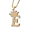 King Crown Alphabet Initial Letter Pendant 24 Various Chain Necklace in Gold-Necklaces-Innovato Design-E-Innovato Design