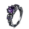 Skull, Heart Crystal and Cubic Zirconia Wedding Engagement Ring