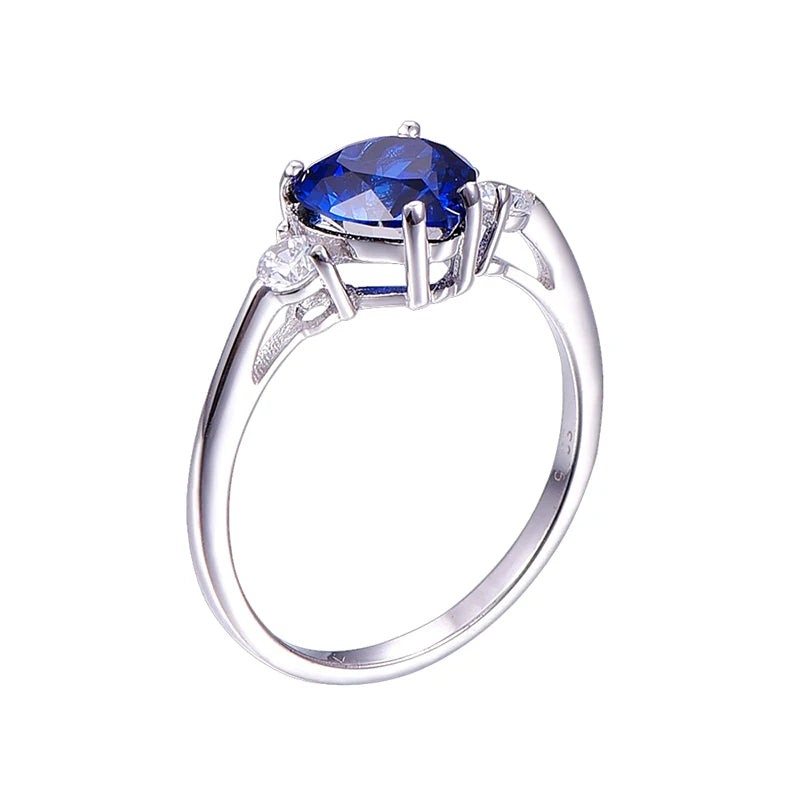 Blue Celtic Tungsten Dragon and Cubic Zirconia Sterling Silver Matching Rings