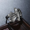 Men's Stainless Steel Ring Silver Tone Black Eagle Hawk