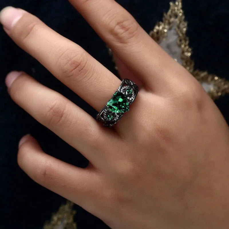 Angel Wings and Heart Zirconia Fashion Engagement Sterling Silver Ring