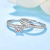 Cubic Zirconia and Rhinestone Tungsten Wedding Ring Set