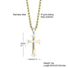 Stainless Steel Men Cross Necklace Pendant For Boys Byzantine Chain Black Gold