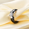 Ceramic Crystal and Cubic Zirconia Wedding Engagement Ring