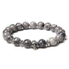 Natural Lava Stone Multicolor Beaded Skull Bracelet