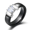 Ceramic Crystal and Cubic Zirconia Wedding Engagement Ring