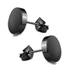 3 Pairs Stainless Steel Stud Earrings for Men Women Black Carbon Fiber Pierced