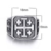 Stainless Steel Crusader Jerusalem Cross Ring