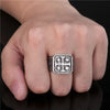 Stainless Steel Crusader Jerusalem Cross Ring