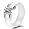 Ceramic Crystal and Cubic Zirconia Wedding Engagement Ring