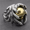 Men's Stainless Steel Ring Silver Gold Tone Black Skull Wing