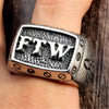 Stainless Steel FTW Biker Rider Finger Ring