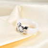 Ceramic Crystal and Cubic Zirconia Wedding Engagement Ring