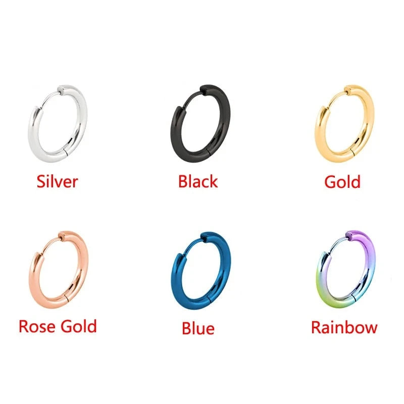 Stainless Steel Unique Small Hoop Earrings for Women Men Huggie Earrings