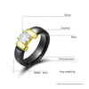 Ceramic Crystal and Cubic Zirconia Wedding Engagement Ring