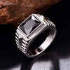 925 Sterling Silver Ring Onyx Men Flower Engrave Women Wedding Rings Set