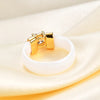 Ceramic Crystal and Cubic Zirconia Wedding Engagement Ring