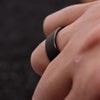 His & Her's 8MM/6MM Flat Black Matte Finish Tungsten Carbide Wedding Band Ring Set-Rings-Innovato Design-6-5-Innovato Design